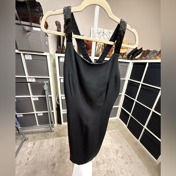 Dresses & Skirts - Niteline Bella Roufogali Silk Beaded Strap Black Sleeveless Mini Dress